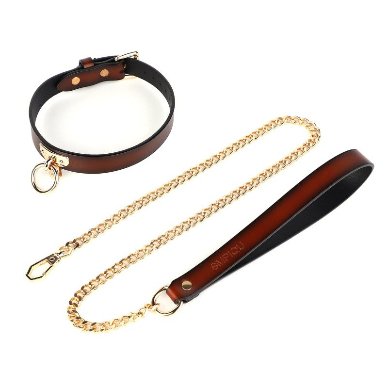 LuxuryFantasy Collier-Laisse Tee Ring Marron